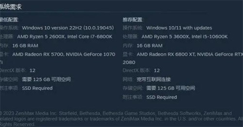 星空游戏steam叫什么 星空游戏推荐配置一览