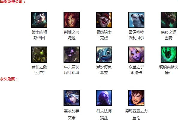 lol3月31日周免英雄更新2017 lol周免英雄查询3.31